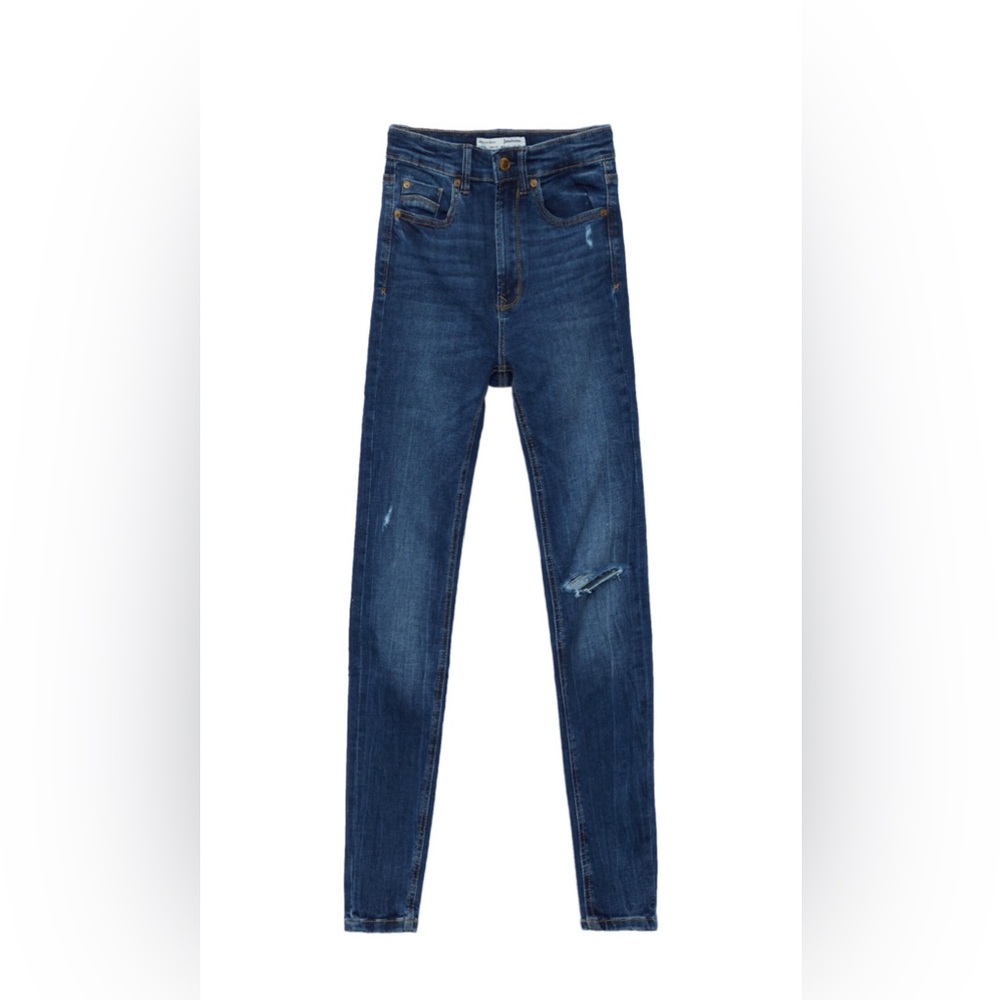 Regular waist skinny jeans